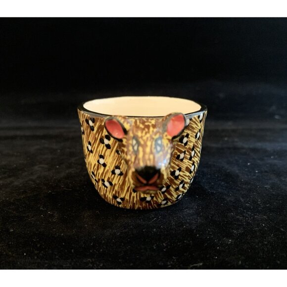 1999 Ardmore Studio Leopard Demitasse Cup South African Zulu Ceramic Pottery Vtg - Picture 6 of 12